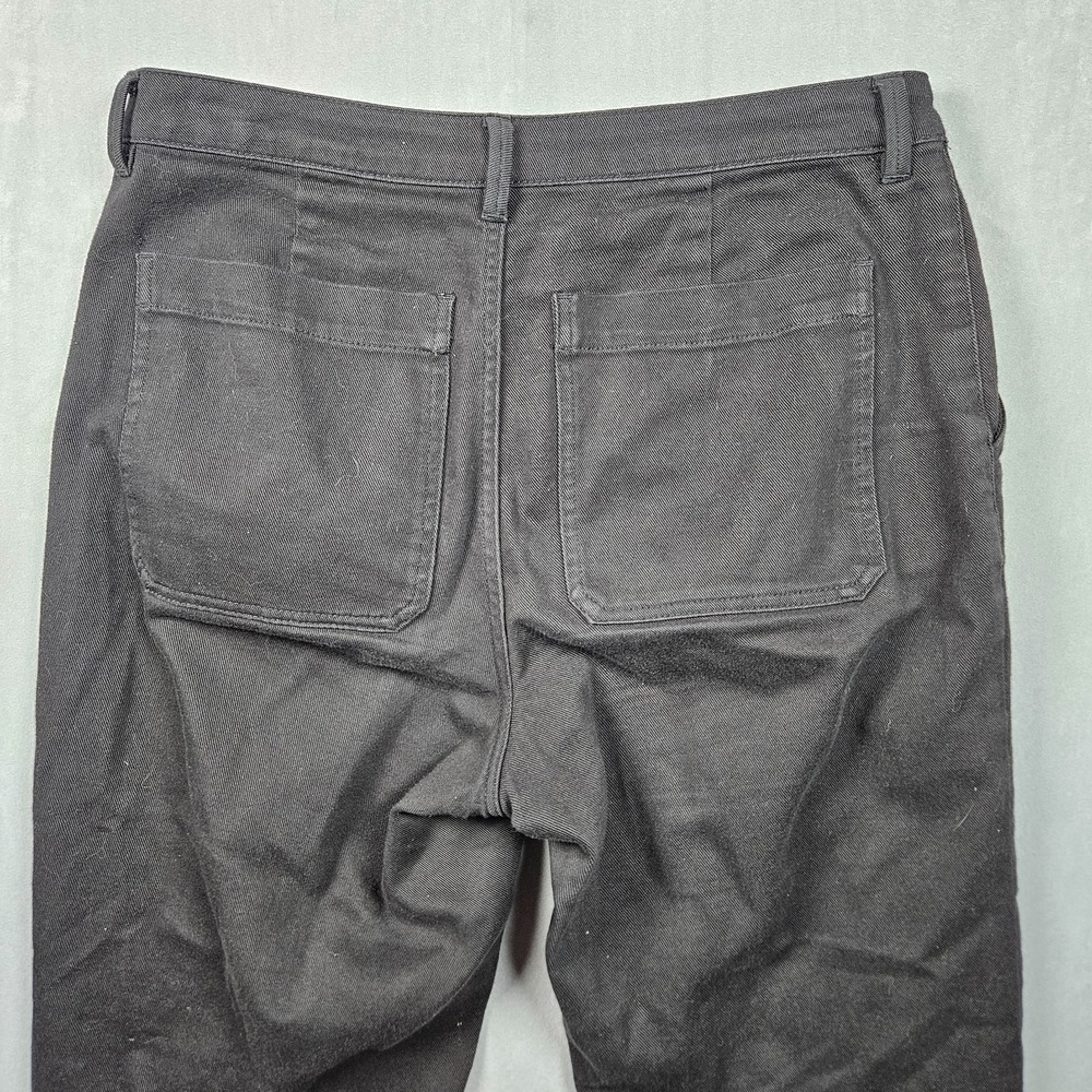Quince Pants Womens 8 Black Organic Stretch Cotton Twill Straight Leg Cropped - Picture 5 of 10